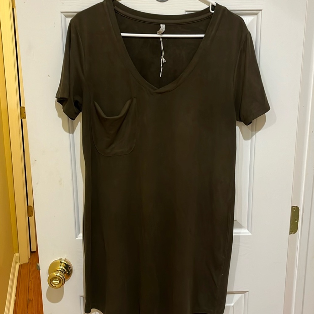 Soft Suede T-Shirt Dress